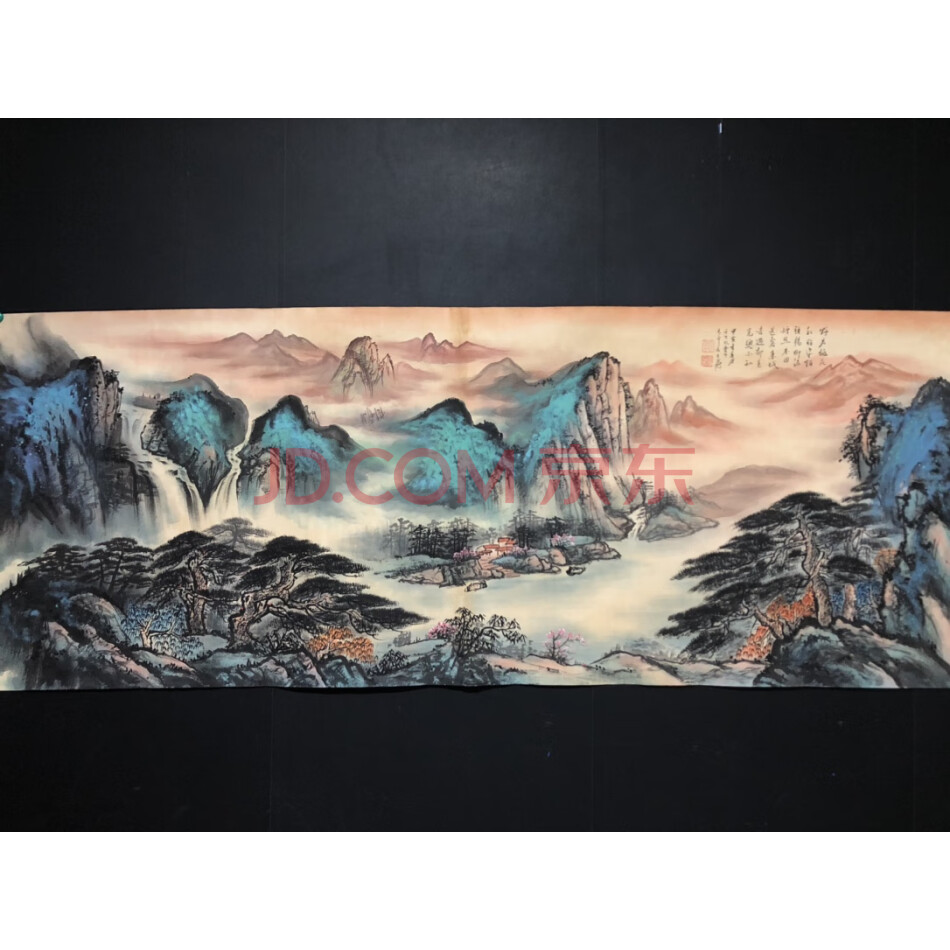 查封资产W110552收藏画六尺横幅手绘山水画