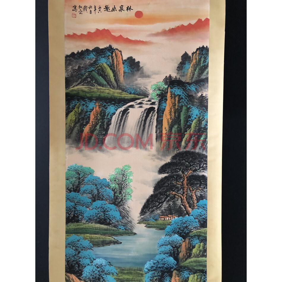 查封资产W12-2201旧藏四尺手绘林泉幽趣山水画