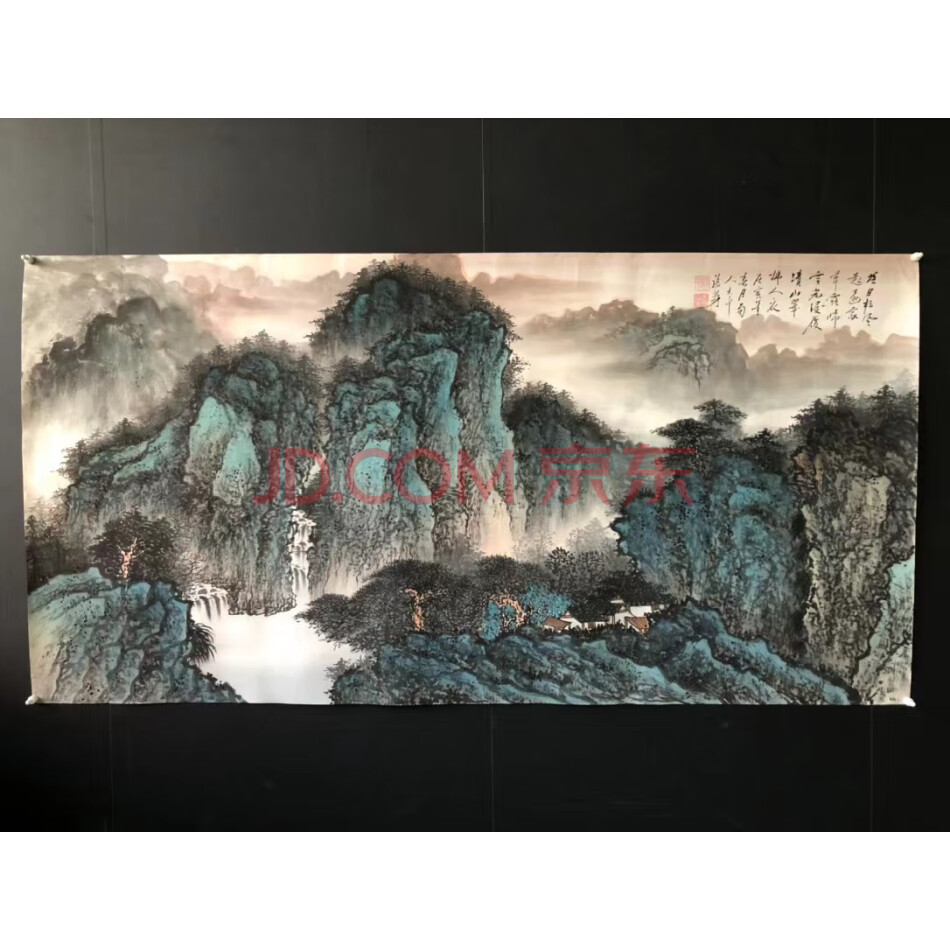 处置标的-W02194四尺横幅手绘山水画（未装裱）