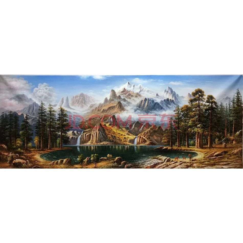 查封资产ZJ-1445旧藏精美手工山水油画 大好山河