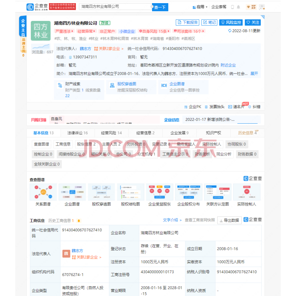 湖南四方林业有限公司等3户债权公开竞价转让