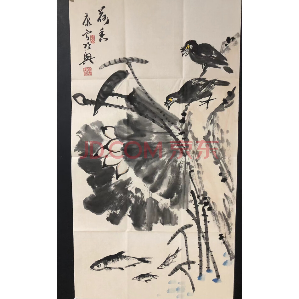 处置标的-W0270手绘三尺花鸟画（未装裱）