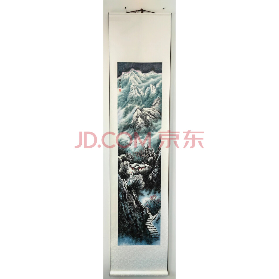著名彩墨山水画大师赵志清老师收藏佳作《冬趣》