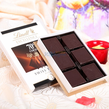 瑞士进口lindt瑞士莲特级薄片70可可黑巧克力125g