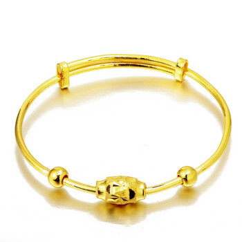 珂兰黄金 特价黄金时来运转宝宝镯千足金手镯(7g)