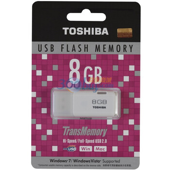
                                        东芝（TOSHIBA）8GB USB2.0 U盘 U202经典隼系列 电脑 车载白色U盘                