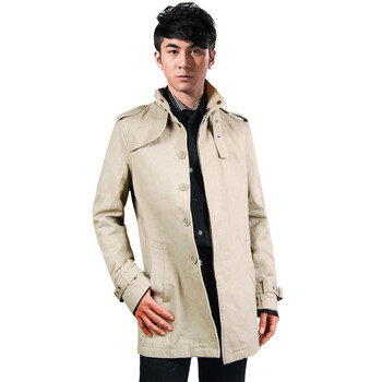 konzen空间/自由空间 男装立领中长款洗水风衣外套11319539 黑色96