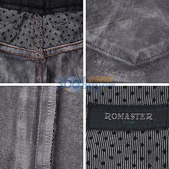 意大利romaster/罗马世家 男士黑色牛仔商务休闲裤 ry346767 38