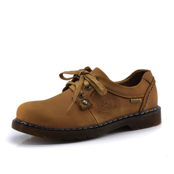 美国棒球手头层牛皮时尚男鞋休闲鞋11137764 卡其 42