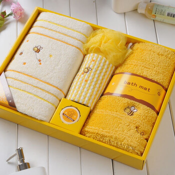 日本内野uchino小蜜蜂套装礼盒1 创意毛巾礼盒 生日礼物 儿童礼物