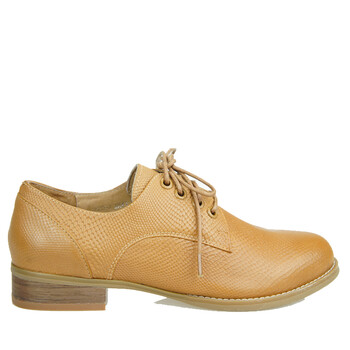 hang ten美国欢腾 春季新款时尚英伦尖头小牛皮女鞋f0233-2 驼色 38