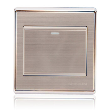 狮盾开关 a8 不锈钢拉丝面板 一位单控大跷板开关/一开单控/单联单控