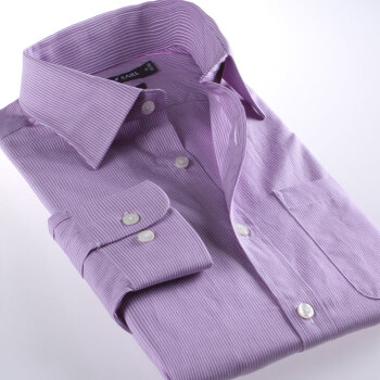 占姆士jamesearl男士纯棉长袖衬衫紫色条纹商务休闲款mc1zc0017 紫