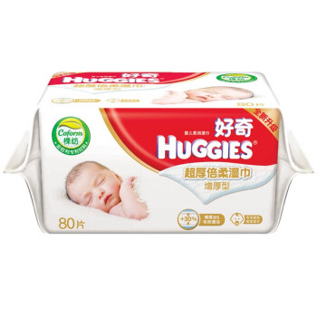 Huggies 好奇 超厚倍柔婴儿湿巾增厚型80抽(补充装)