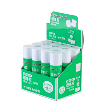 齐心(Comix)固体胶/胶棒 PVA固体胶水 36g/支 12支/盒 办公用品B2668-N绿 齐心(Comix)固体胶/胶棒 PVA固体胶水 36g/支 12支/盒 办公用品B2668-N绿