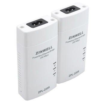 ZINWELL 真赫 ZPL-220S 两只装 电力猫 200M电力线适配器 白色