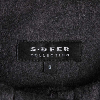 圣迪奥 sdeer 2015冬装新款女时尚修身百搭缀珠无领短外套S11482263 德国灰/87 M