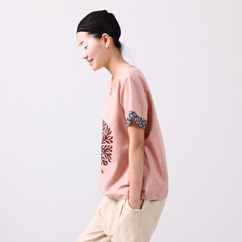 女装 衬衫 布景2012夏款 麻树纹短上衣 印花 .