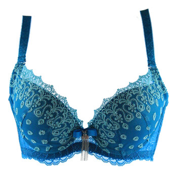 朵菲尔收副乳超聚拢 上薄下厚 修正调整型内衣文胸 f187 孔雀蓝 85d薄