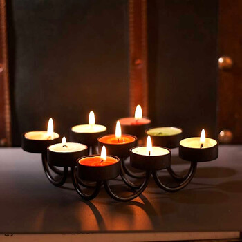 柔软时光(gentletimes)欧式田园九座铁艺烛台 浪漫落地蜡烛台 婚庆