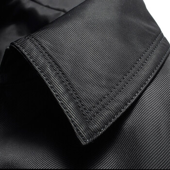 绅贵 英伦时尚男士纯色中长款风衣 男款商务休闲外套男装1f608c 黑蓝