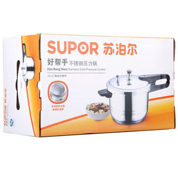 
                                        
                                                                                苏泊尔SUPOR好帮手304不锈钢4.0L压力锅20cm高压锅燃气电磁炉通用YS20ED                