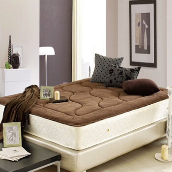 澳利文.袋鼠 舒适型 保暖海绵绒 防滑床垫/床褥 灰色 超大双人1.8床