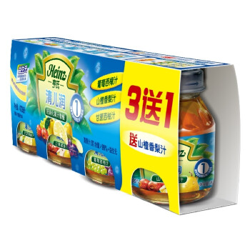 Heinz   亨氏 清儿润好消化果汁促销装 118ml*3瓶（赠1瓶山楂香梨汁）