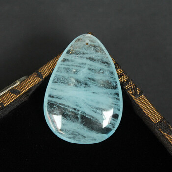 沁桓 精品巴西天然海蓝宝吊坠纯正深海蓝色 原石打磨 天然水晶蓝水晶