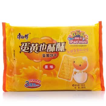 康师傅蛋黄也酥酥单片饼干糕点休闲零食办公室下午茶点心原味240g新老