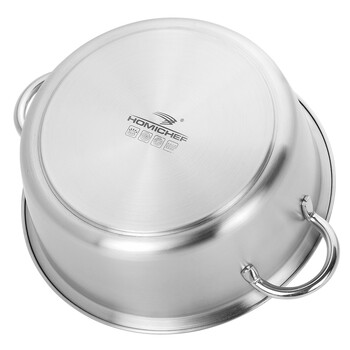 家居大厨(Homichef)不锈钢抛物型二层蒸锅二用加厚三层复底无涂层汤锅蒸格电磁炉通用 24cm