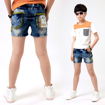 衣路阳光童装牛仔 男大童牛仔短裤夏款中大童沙滩裤薄牛仔面料 d822
