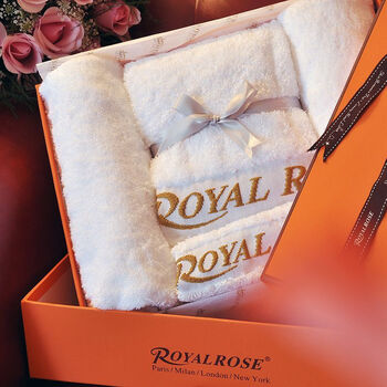 
                                        ROYALROSE皇室玫瑰 埃及长绒棉全棉毛巾三件套浴巾面巾方巾礼盒套装 咖啡色                