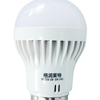 格润莱特 LED灯泡球泡 E27螺口3W(四支装) 日光色白光