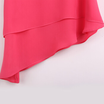 菲特丽2013夏季新款 双层不规则下摆百搭无袖 衬衫 女装323006 灰玫红