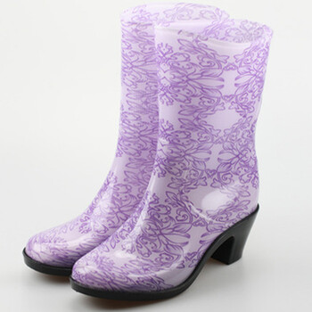 回力2013新款女时尚雨鞋糖果雨鞋女韩版套鞋女鞋 高筒 1026 紫色 37码