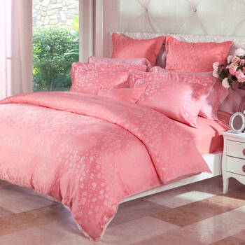 梦洁家纺 mendale 床上用品 婚庆套件 色织提花七件套:桃乐丝的吻