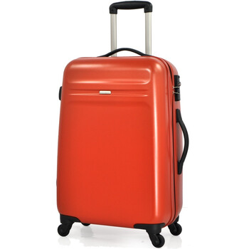 雅士eminent 压纹磨砂旅行箱超轻pc行李箱23寸拉杆箱kd64深桔红