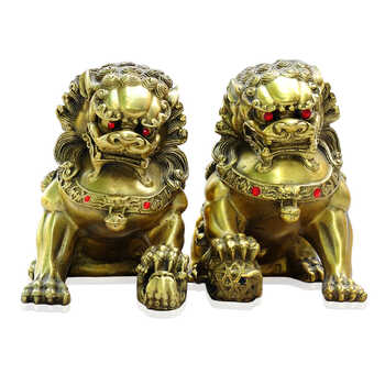 开光黄铜纯铜北京狮 铜狮子摆件 镇宅辟邪 风水摆件 工艺品 吉祥物