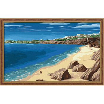 手绘diy油画 客厅卧室装饰画 送朋友亲戚礼物 50x80cm 爱琴海