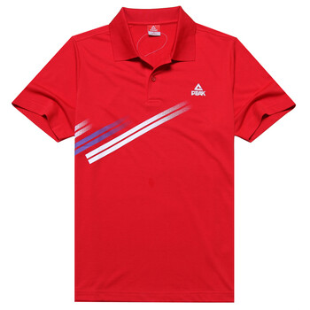 匹克peak短袖t恤 男装夏新品 休闲百搭运动polo衫t恤f612177 大红 4xl