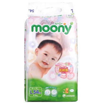 Moony 尤妮佳 婴儿纸尿裤 大号L54片