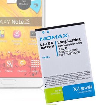 
                                        摩米士（MOMAX）三星Note3手机电池 3200毫安大容量 适用于三星Galaxy note3手机N9006/N9002/N9008/N9009                