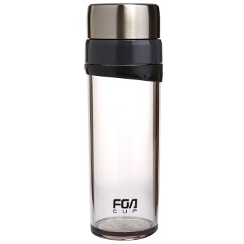 富光FGA 琥珀健康泡茶350ml玻璃水杯 FS6026-350红黑褐色