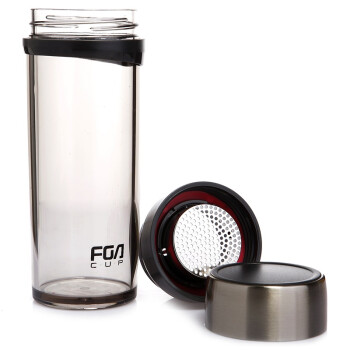 富光FGA 琥珀健康泡茶350ml玻璃水杯 FS6026-350红黑褐色