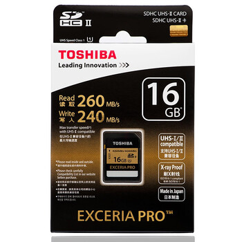 
                                        东芝（TOSHIBA） EXCERIA Pro SDHC存储卡 16G 极至超速 UHS/Class10 读260M写240M                
