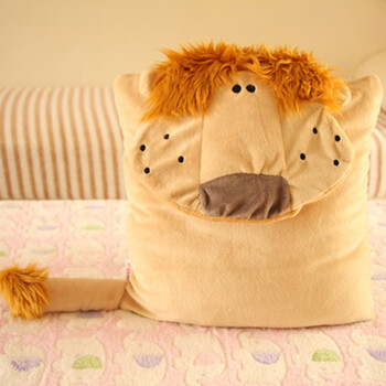 哈卡哈卡方形/长形动物抱枕靠垫腰靠创意礼物礼品毛绒 方形长颈鹿抱枕