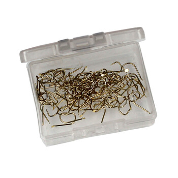 岛津渔具 无刺 有刺 袖钩 取鱼方便 金色 竞技鱼钩 100个/盒 垂钓用品