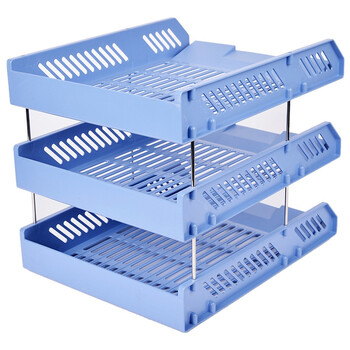 齐心(COMIX)三层镂空收纳文件座 自由拆卸组装三层文件盘/文件框/文件架 牢固耐用 办公用品 蓝色EB709/B2060 齐心(COMIX)三层镂空收纳文件座 自由拆卸组装三层文件盘/文件框/文件架 牢固耐用 办公用品 蓝色EB709/B2060