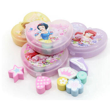 迪士尼 白雪公主橡皮 公主可爱橡皮擦公主心形盒装7个入橡皮p5260